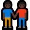 Two Men Holding Hands - Black emoji on Microsoft